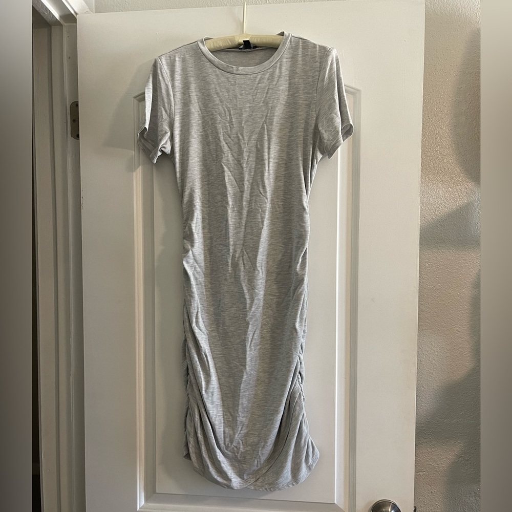 Grey Express Dress with Scrunch Sides